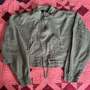 Cropped Green Gymshark Quarter-Zip